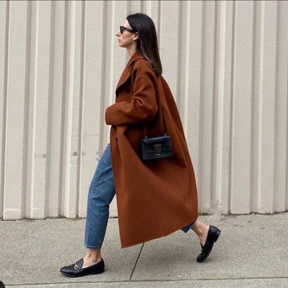 Riley Wool Overcoat in Rust - Picture 6 of 9